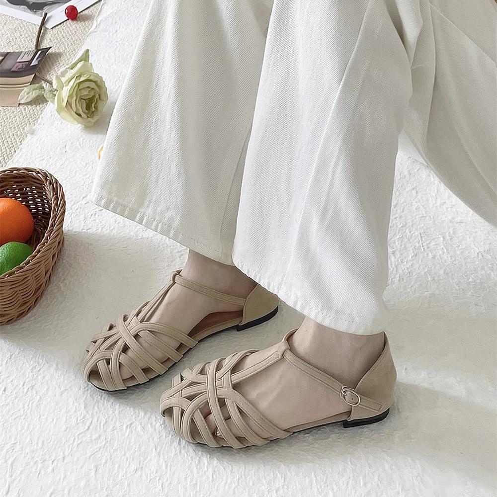 

Бежевые босоножки на каблуке Модная женская обувь 2025 Пряжка Открытый носок Большой размер Черный Роскошный Новый Низкий Комфорт Пип Плоский Большой Летний 41 абрикосовый