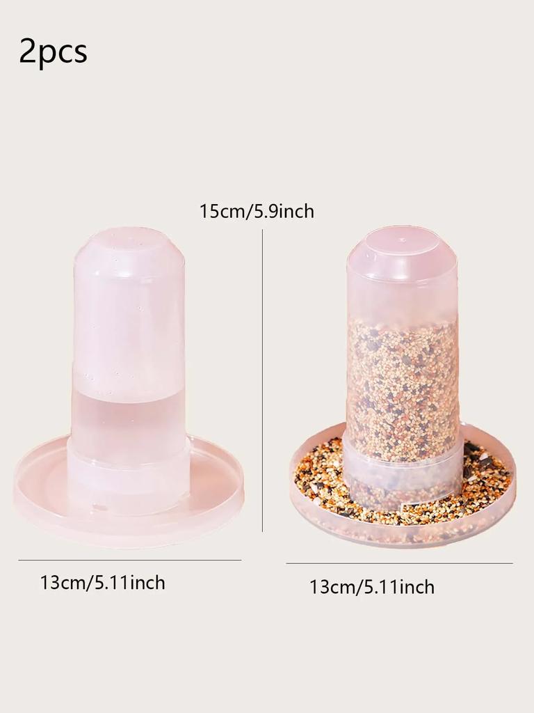 2 Stück - 1 Stück Futterspender + 1 Stück Wasserspender Set Geeignet für Automatische Futterspender für Vögel und Legewachteln