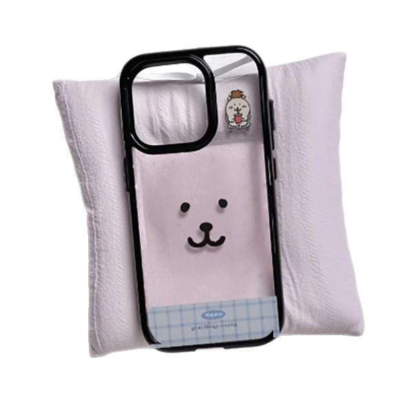 Bear Head Acrylic Case with Black Border for iPhone 17 Pro Max, 16, 15 Pro, 14/13