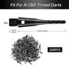 CyeeLife Darts Tips Plastic 200 Pcs Premium Soft Darts Tips 2BA Thread Soft Darts Replacement Tips Durable Black 200pcs