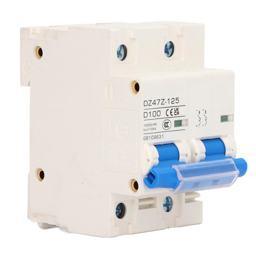 Circuit Breaker 2P D 47  125 100A DIN Rail  ature Circuit Breaker for Solar PV System 1000V