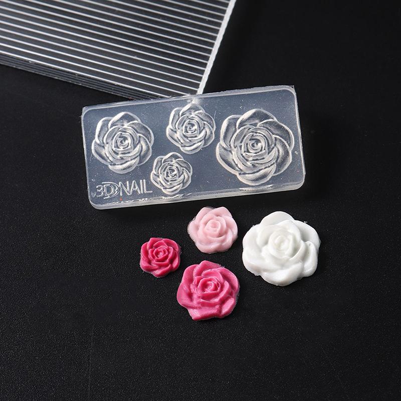 5D Flower Mold Nail Carving Mould Stencils Plumeria Flower Spring Nail Art Decorations Manicure Template Diy Manicure Decor Tool