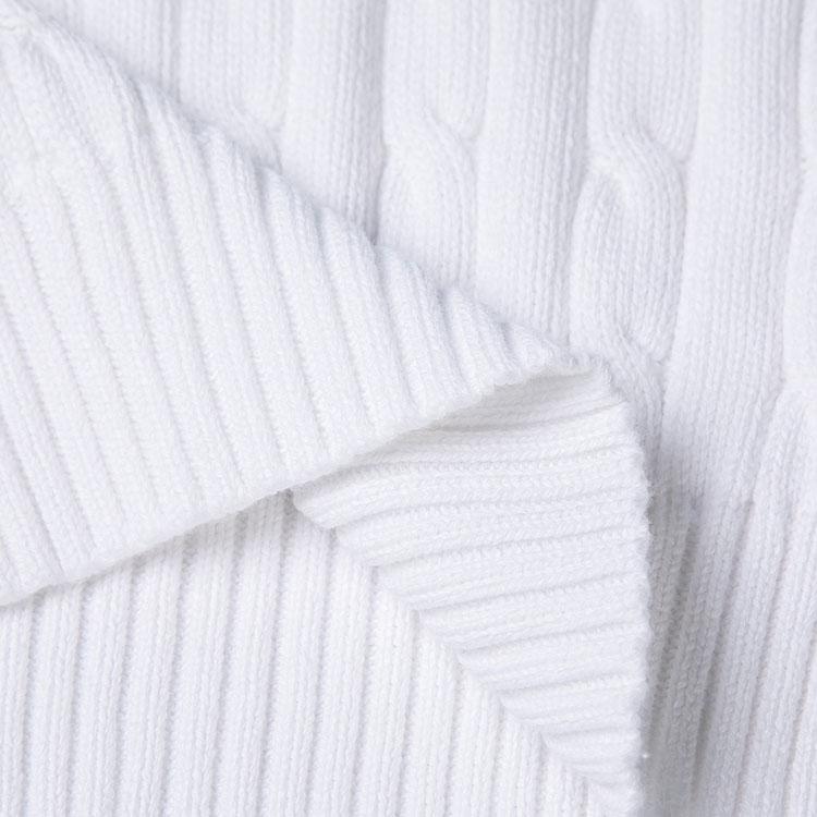 Polo Ralph Lauren SS23 Solid Color Logo Embroidered Cable Knit Sweater Women sweater White 211747397002