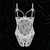 Open Crotch Women Underwear Deep V Lace Sling Nightwear Sweet Lace Bow Bodysuit  Home