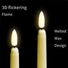 6/12pcs LED Flameless Taper Candles Flickering Electric Long Candle Light Dinner Candle Candlesticks Decor Party Wedding Home