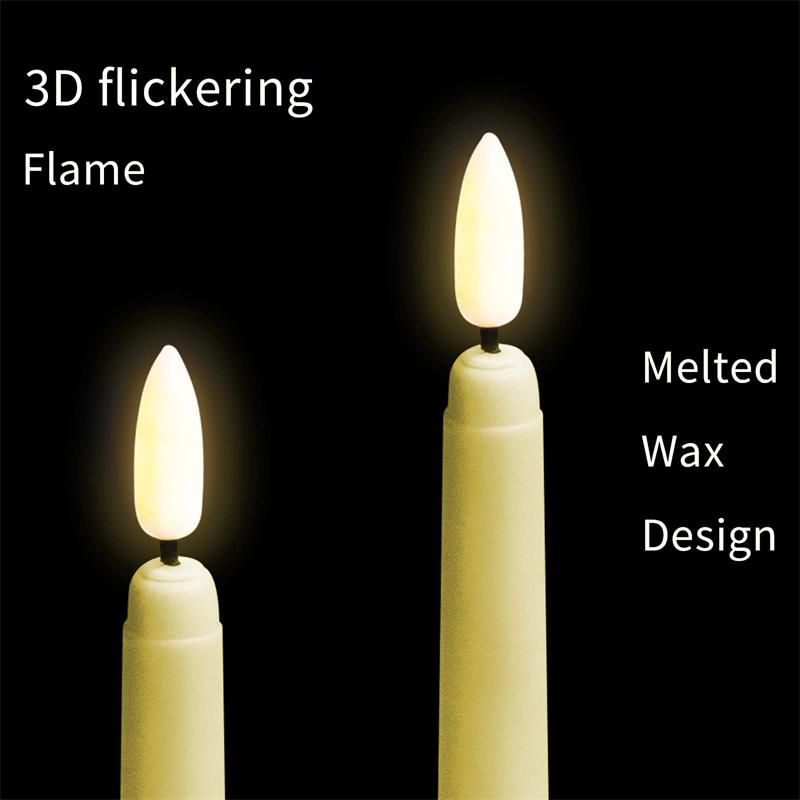 6/12pcs LED Flameless Taper Candles Flickering Electric Long Candle Light Dinner Candle Candlesticks Decor Party Wedding Home