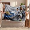 Cristiano Ronaldo Personalized Fleece Blanket With Football Logo, Custom Name Text Soft Warm Home Throw Blanket