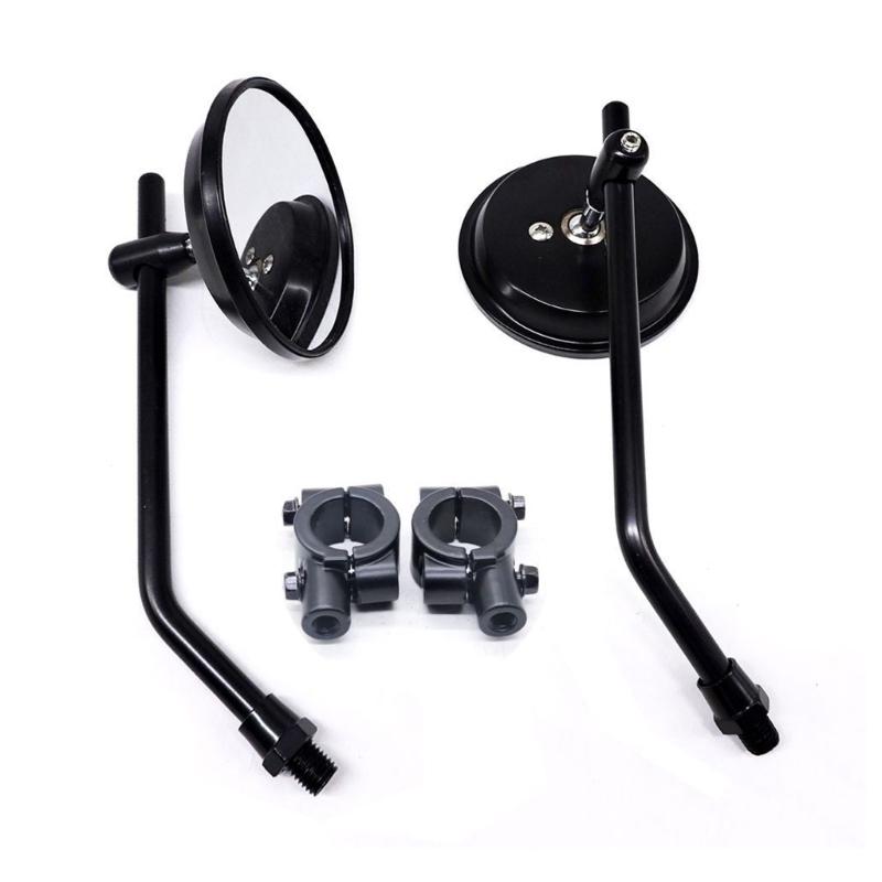 Broad View Retro Style Motorcycle Rearview Mirrors with Easy Installation and Broad View for Safe Commuting Easy Mounting