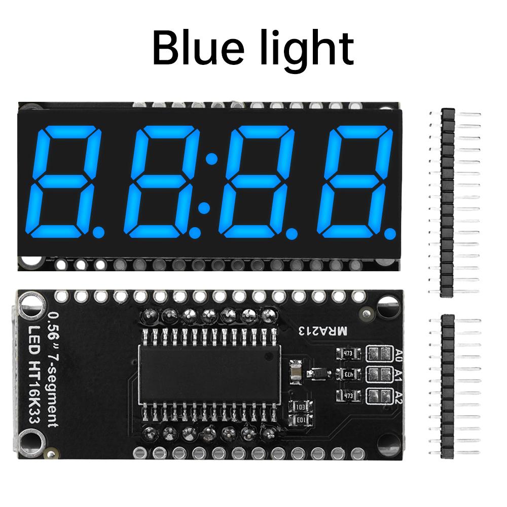 HT16K33 LED-Anzeigemodul 0,56” 4-Bit 7-Segment-Anzeigemodul Uhrmodul Grün Rot Weiß Gelb Blau Anzeige