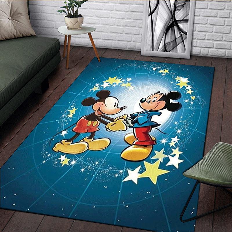 1pc Mickey Pattern Area Rug Soft Flannel Floor Mat for Living Room,Office,Bedroom and Carpet,Sofa Coffee Table Floor Mat