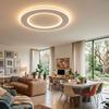 15.75in Modern Dimmable Led Flush Mount Ceiling Light with Remote Control Round Ceiling Light Fixture for Bedroom