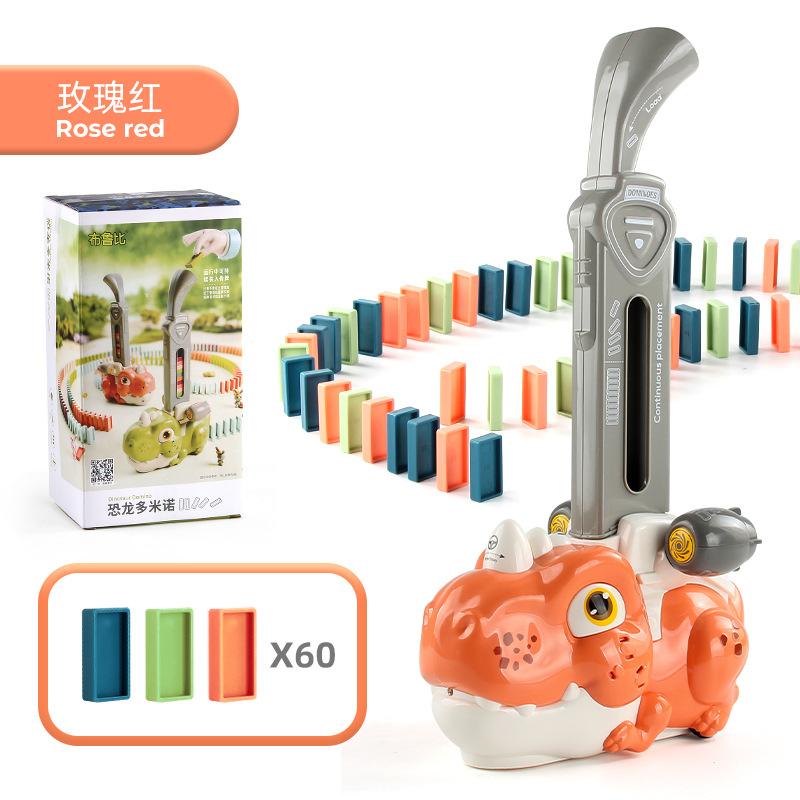 

Электрический динозавр домино маленький поезд со звуком и светом автоматическая лицензия 60 шт. домино строительный блок игрушка