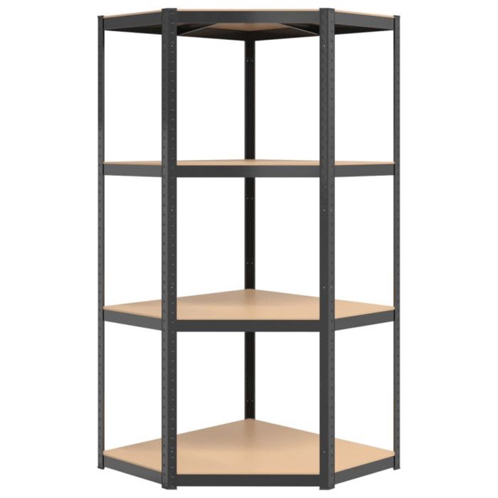 VidaXL Corner Shelf with 4 Tiers Anthracite Steel Engineered Wood 152853