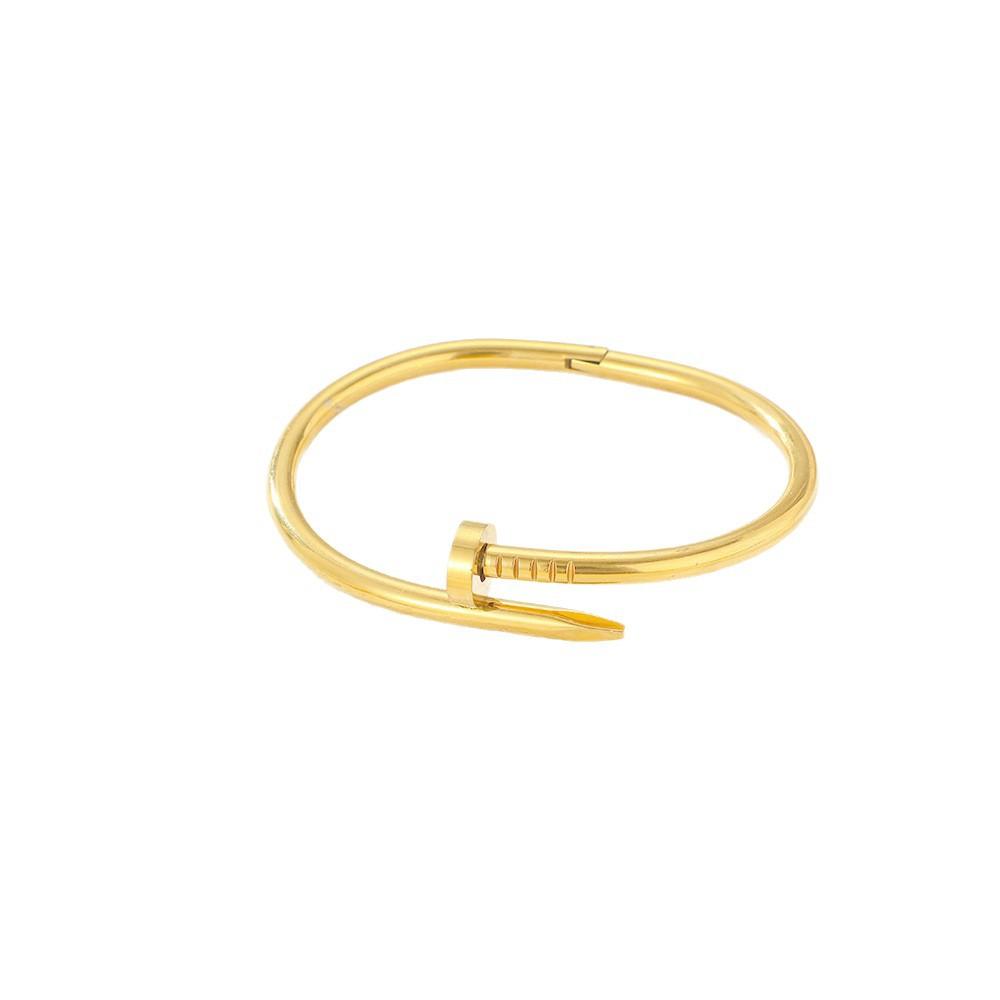 Vendita Calda Braccialetto con Fibbia ad Ardiglione in Acciaio Inossidabile Design Personalizzato Lusso Leggero Semplice Moda Braccialetto Senza Colore Per Donne