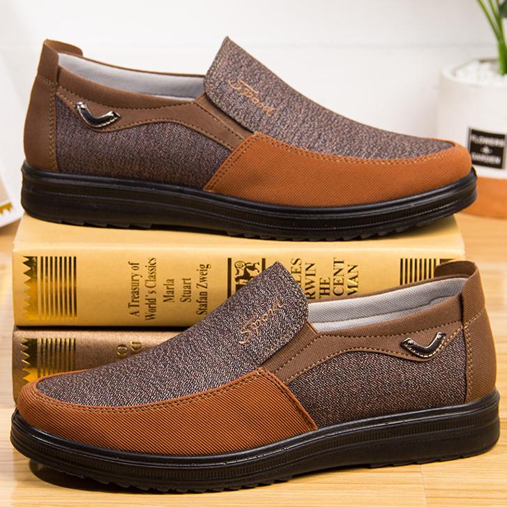 Canvas Skor Herr Klassiska Loafers Herr Casual Skor Andningsbara Promenad Flats Herrskor Sneakers Plus Storlek