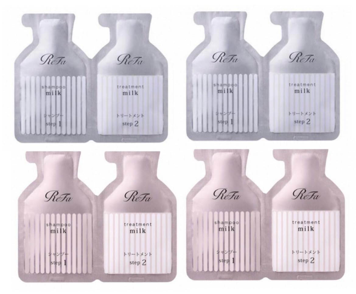 

Пробные шампунь и кондиционер ReFa с молочным протеином для путешествий (2 белых и 2 розовых комплекта)