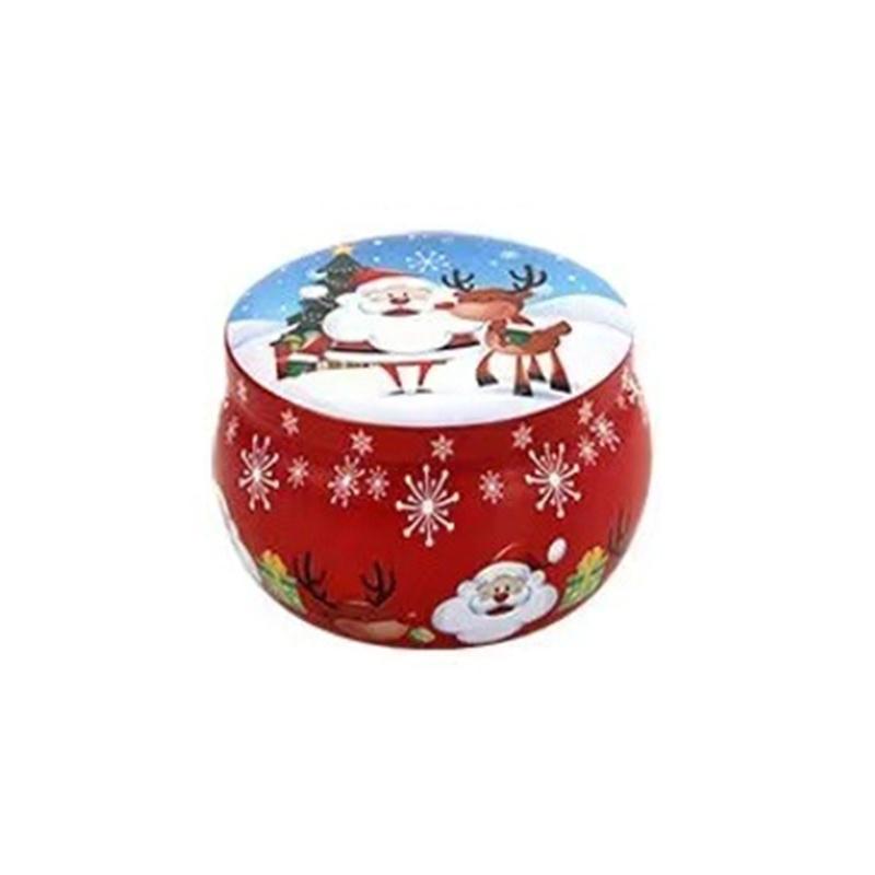 Weihnachts-Runde Eisen-Geschenkboxen Stabile Konstruktion Perfekt für Weihnachtsgeschenke Aufbewahrung von Süßigkeiten Kleinen Geschenken