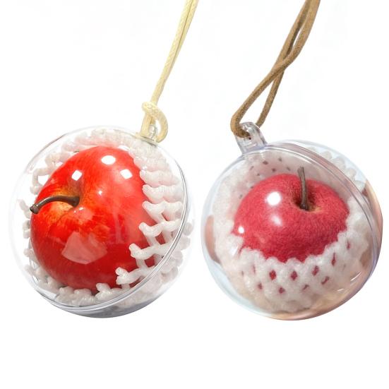 Christmas Fruit Pendant Red Fruit Car Rear View Mirror Charm Fruit Shaped Hanging Ornaments for Xmas Tree Auto Accessory