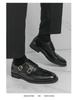Ανδρικά Δερμάτινα Μοναχικά Παπούτσια Slip-On με Διπλή Αγκράφα - Μυτερή Μύτη, Επίσημα & Casual, Άνοιξη/Φθινόπωρο.