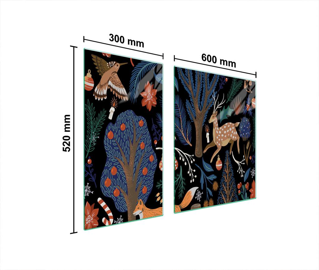 SZKLANA PŁYTA OCHRONNA NA KUCHENKĘ 90x52 ZWIERZĘTA