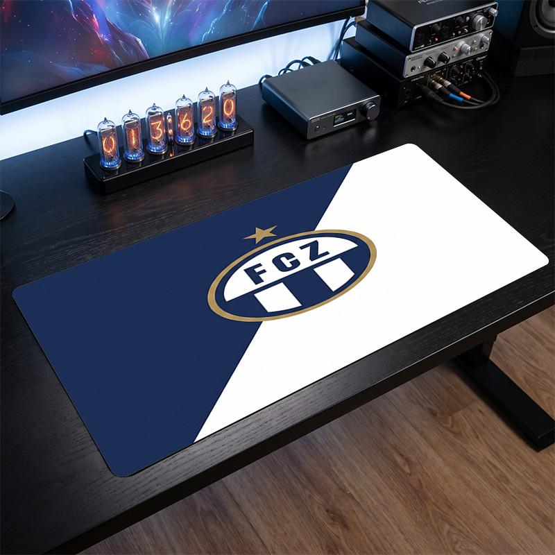 FC Zürich Theme Pattern Mouse Pad, Soccer Logo Design XXL Gaming Desk Mat Non-Slip Computer Mouse Pad