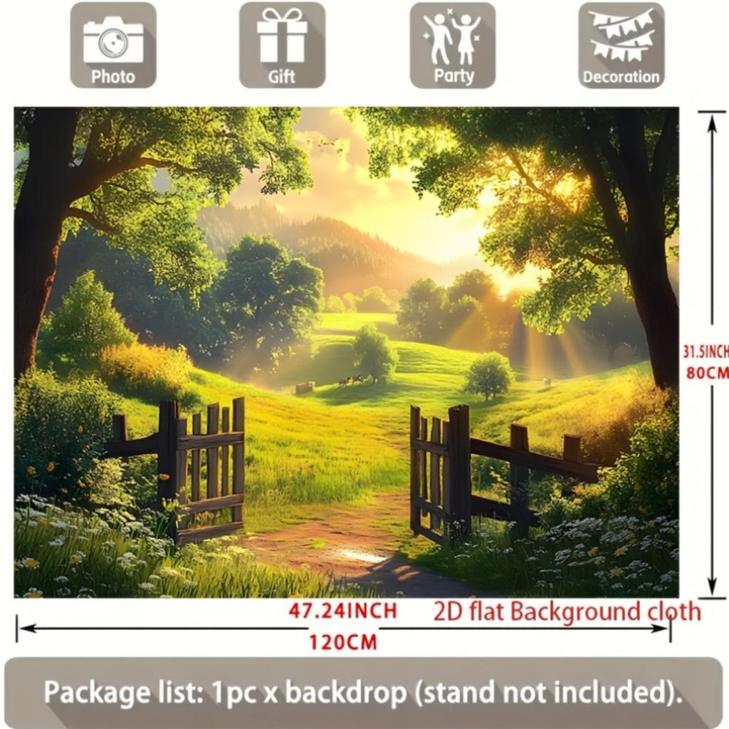 2D graphic design 1 piece of sunlit rural path background fabric suitable for home party decoration