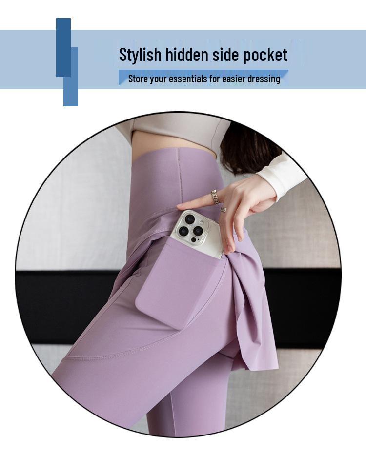 2026 Spring/Autumn Plus Size Women's Two-in-One Yoga Pants - Hip Lift, Running, Training, Slimming Fit