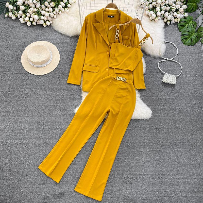 Skinny Pants Professional Cropped Camisole Fashion Suit