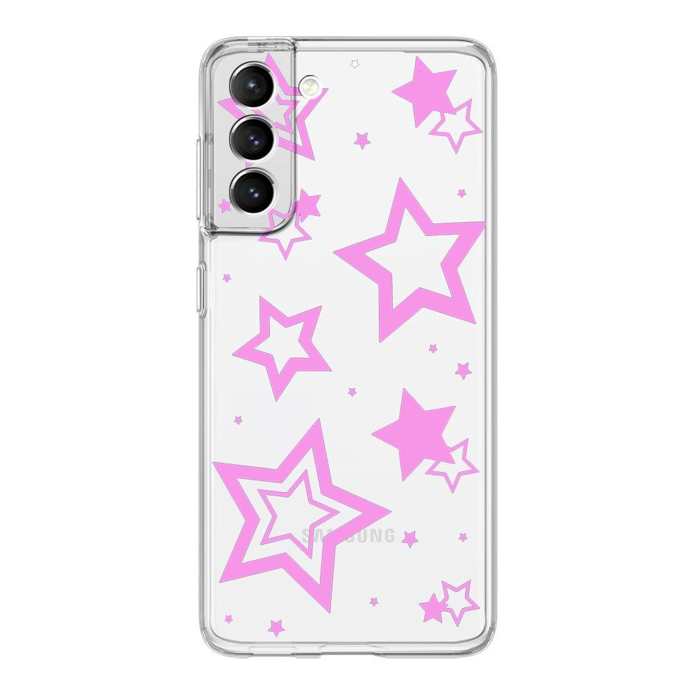 Phone Case For Samsung Galaxy S24 Ultra S23 FE S22 S20 S21 5G S10 S9 Plus S10E S8 Soft Silicone Clear Style Stars Pattern Cover