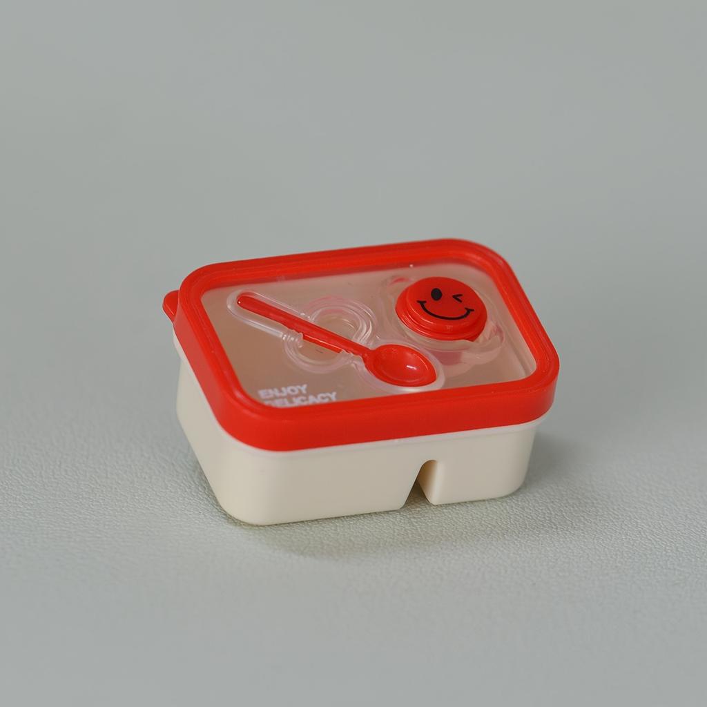 Mini Lunch Box Cute Smile Bneto Dollhouse Home Decorations Mini Food Storage Box Pretend Play Kiitchen Toy Accessories ONLY Box