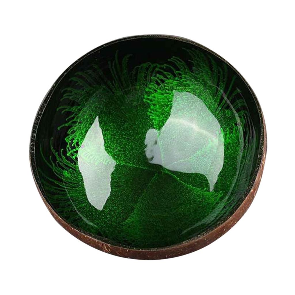 Natural Superior Coconut Bowl Splash Ink Coconut Shell Candy Storage Bowl Container Desk Ornament Creative Handicraft Decoration