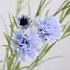 3 Gabeln/Strauß Lange Zweige Künstliche Blume Sternen-Kornblumen Blau Farbe Seiden-Kornblume Seidenmaterial Kunstblumen