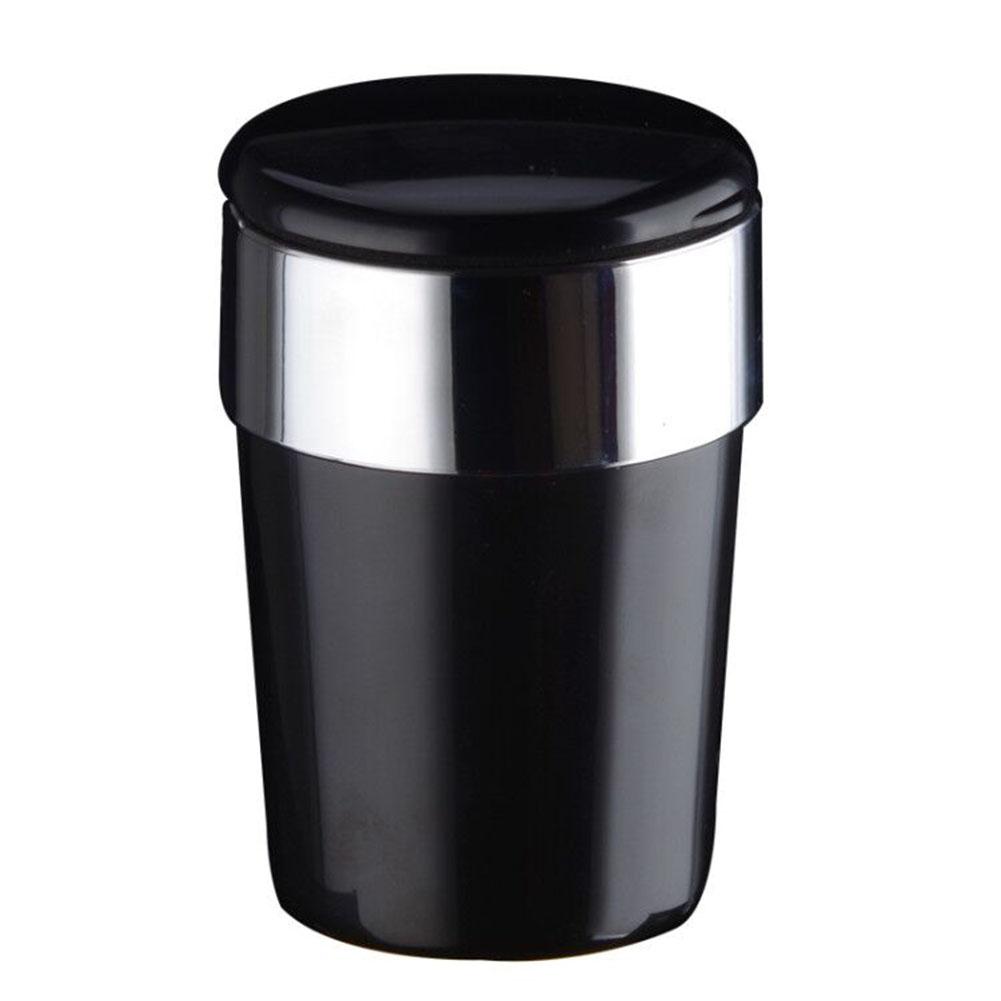 Car Ashtray with Lid Cigarette Ashtray with LED Light Mini Car Trash Can Smell Proof with Double Smoke Hole for Outdoor Travel
