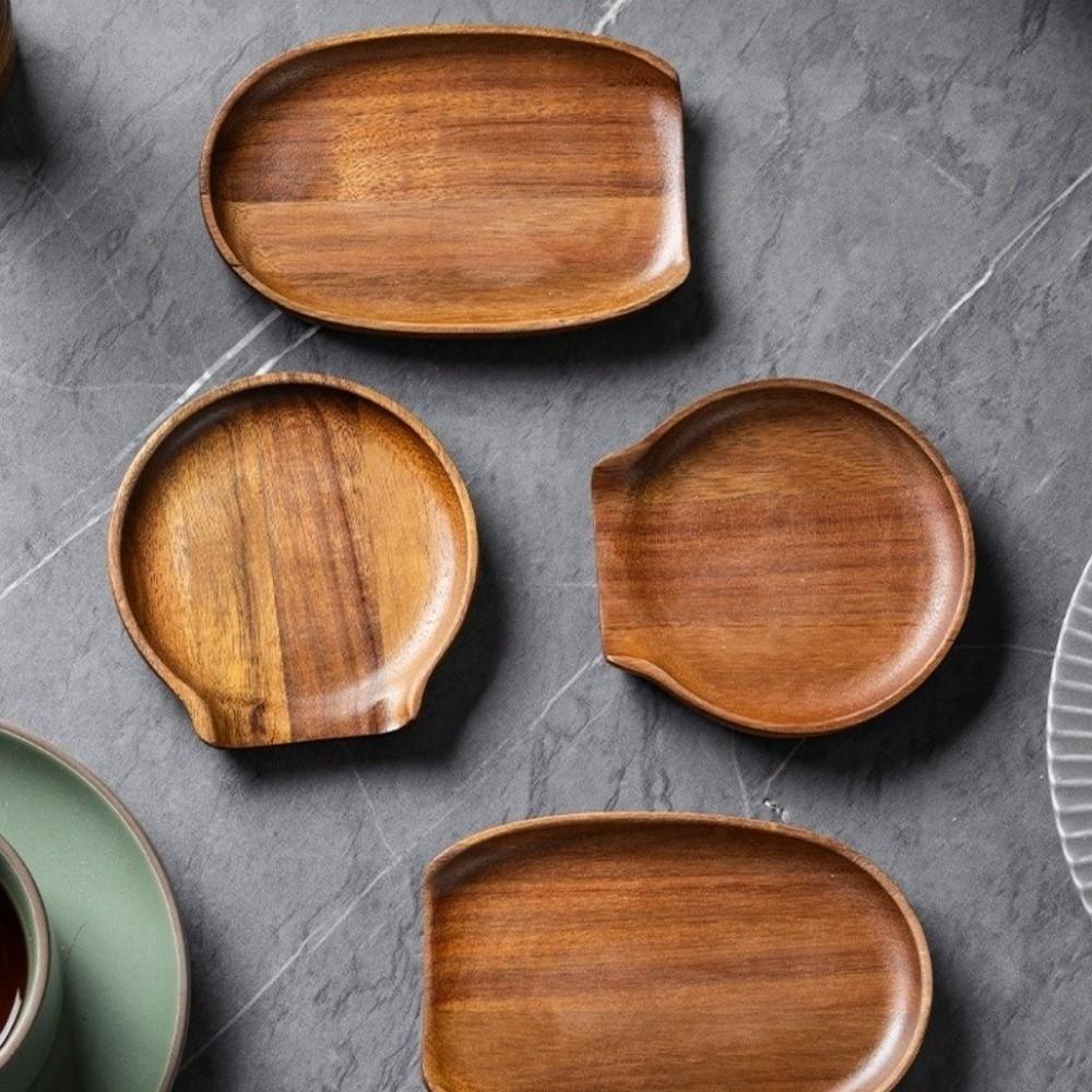 Rustic Ladle Rack Natural Rice Spoon Storage Rack Organizer Tray Spoon Rest Dining Table