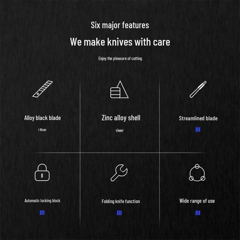 Deli 2037S Small 30° Black Blade Utility Knife