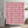 Waterproof Shower Curtain with Flower Pattern Design for Bathroom Decoration Custom Sizes Available Pink Gold Glitter Moroccan S