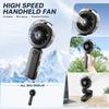 Portable Handheld Fan with Spray Foldable Rechargeable Brushless Motor High Capacity Battery Strong Airflow for Outdoor Travel