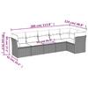 Vidaxl 6-Cz. Gartenmöbel-Set mit Kissen, Schwarzer Polyrattan