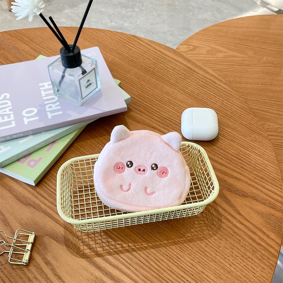 Korean Style Plush Coin Purse & Keychain - Breakfast Food Design, Large Capacity Pencil Case, Portable Storage Bag
