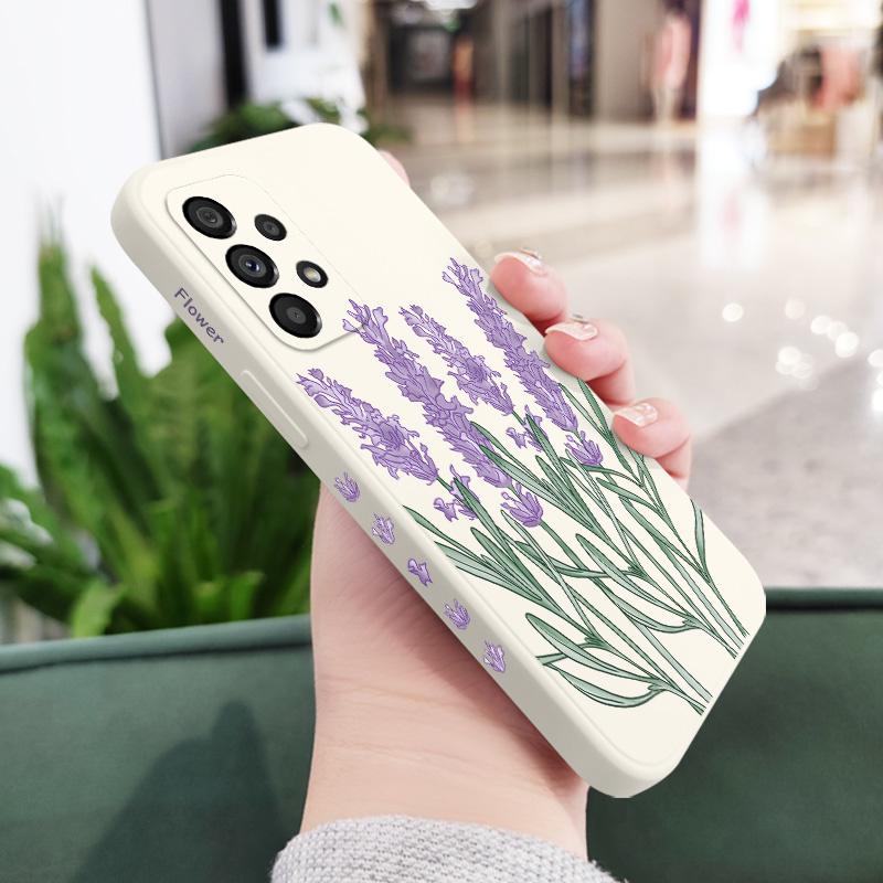 Elegant Lavender Phone Case For Samsung Galaxy A73 A53 A33 A23 A13 A03 A72 A52 A52S A32 A22 A12 A71 A51 A31 A21S 4G 5G Cover