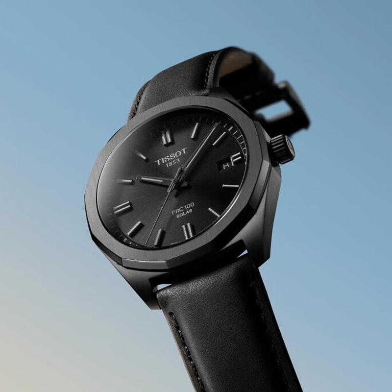 TISSOT PRC100 Solar Quartz Movement Men's Watches Watch 39mm Black Dial T151.422.36.051.00