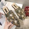 Luxury Women Mules Ladies Summer Chinese Slippers Women Shoes 2025 New Low Heels Flat Casual Shoes Woman Flip Flops