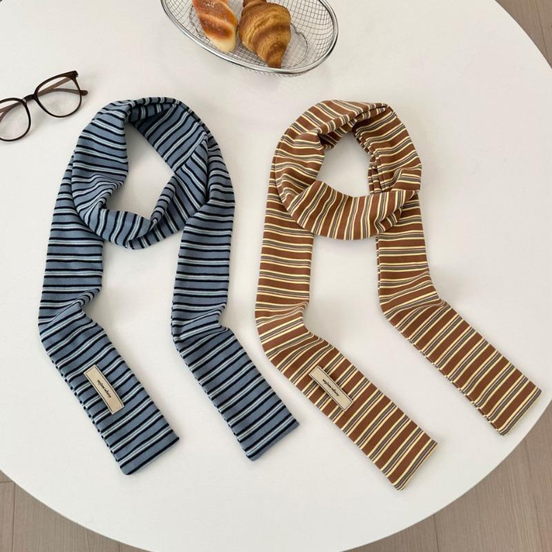 Winter scarf atmosphere new retro decorative scarf neck protection warm scarf thin narrow strip scarf