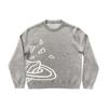 Maglione Unisex Girocollo con Logo Ricamato Jacquard a Stelle - Stile Streetwear Americano