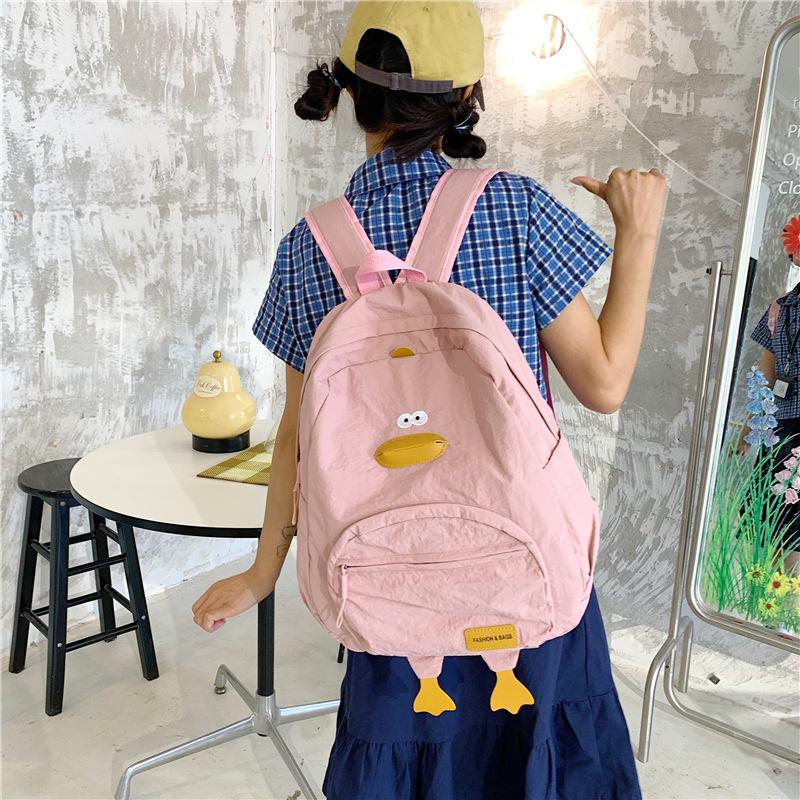 Korean Casual Student Schoolbag Large Capacity Cartoon Cute Little Duck Backpack Men and Women Backpack Large Capacity