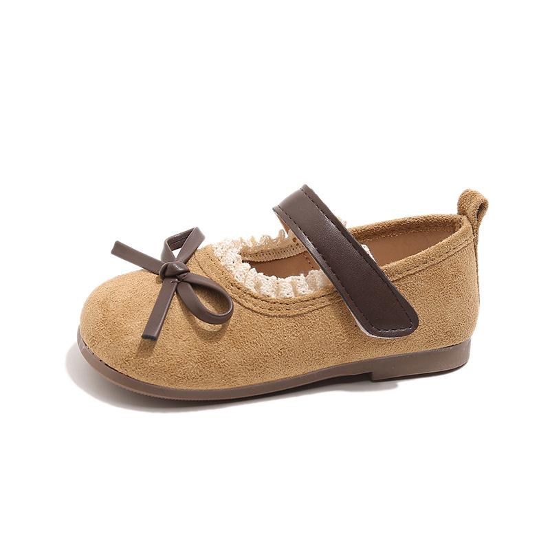 Girls Bowknot Lace Shallow Mouth Soft Sole Princess Leather Kids Shoes