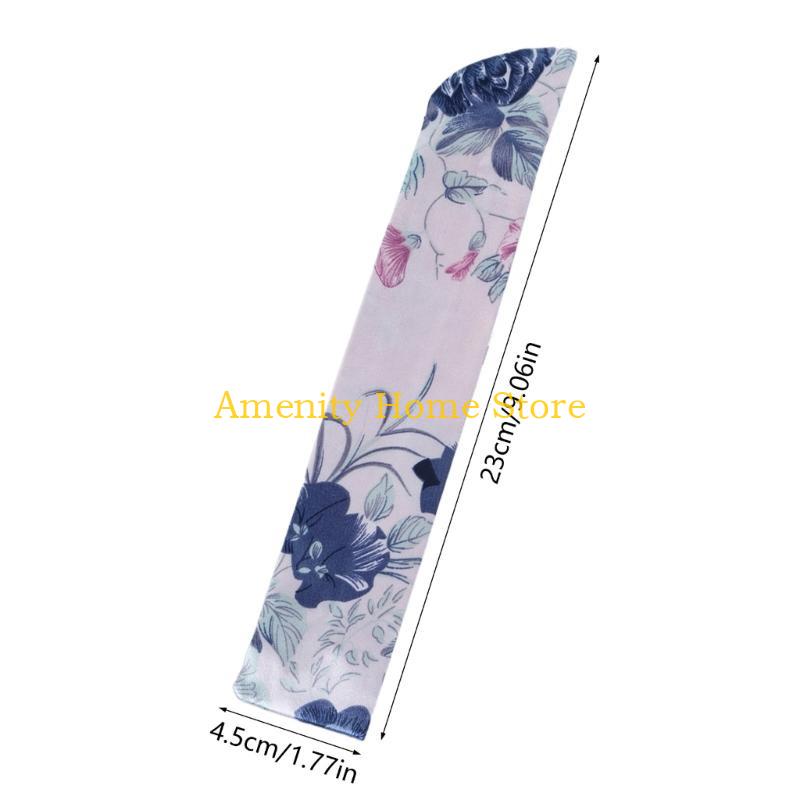 F26C 5Pcs Elegant Vintage Flower Folding Fan Silk Storage Bag Dustproof Protective Pouch Chinese Hand Fan Cover Case Sleeve