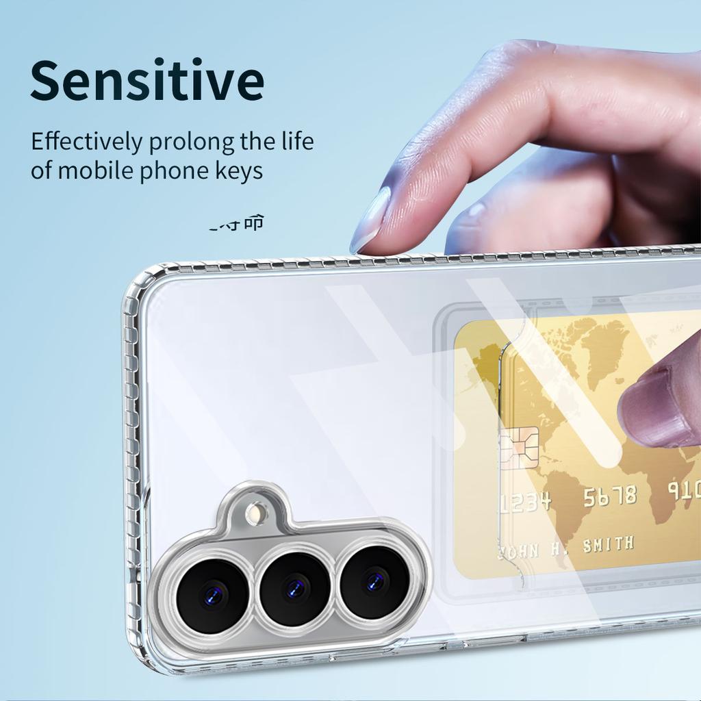 Portable Card Slot Case for Samsung Galaxy S26 Ultra S25 FE S22 S23 S24 Plus S 26 Shockproof Clear TPU Funda Coque