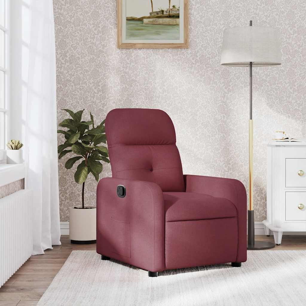Relaxation Armchair Burgundy Fabric