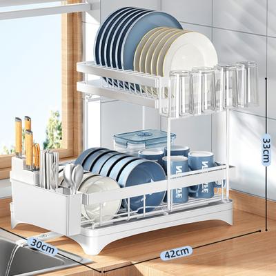 Compact Dish Rack Multifunctional Dish Drying Rack Rustproof Kitchen Dish Drying Rack